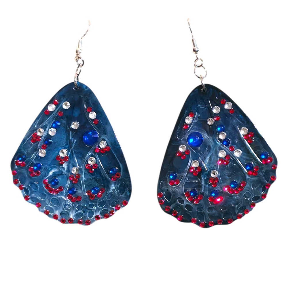 Midnight Moth Resin Earrings - Picture 3 of 3